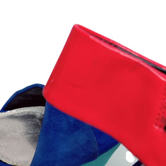 Bakers Color Block Blue Womens High Heel Stiletto Platform Sz 7M Patent Leather - Picture 6 of 12